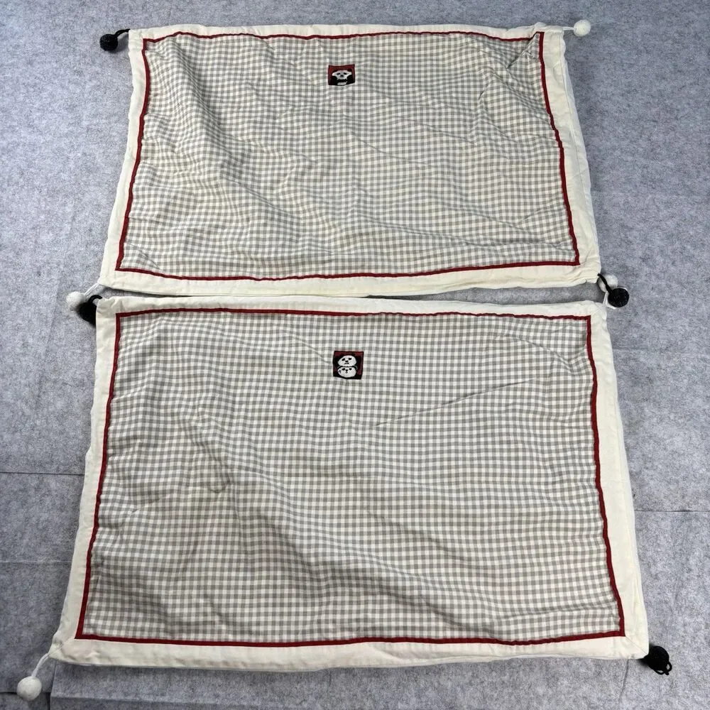 TBH The Beast Home Panda Pompom Gingham 100% Cotton Queen Bedding Set